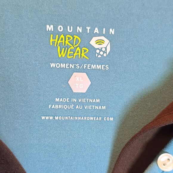 Mountain Hardwear Butter Button Layered Top Long Sleeve Womens Sz XL Teal Green - Picture 5 of 12